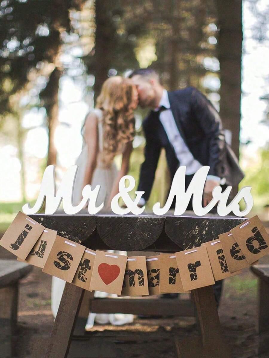 SHEIN NAPIS DEKORACYJNY MR&MRS S07__45X10CM