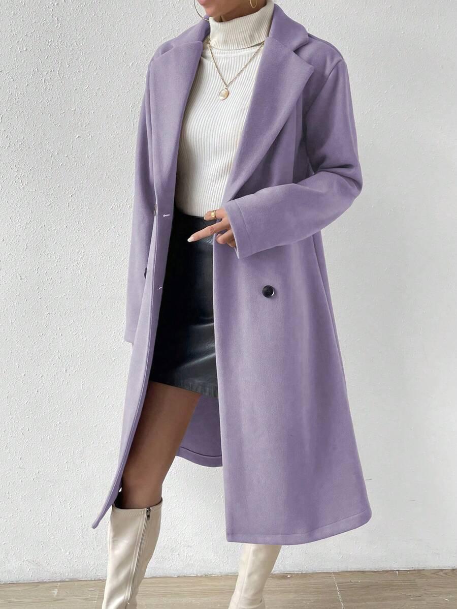 SHEIN FIOLETOWY ELEGANCKI PŁASZCZ W01__S