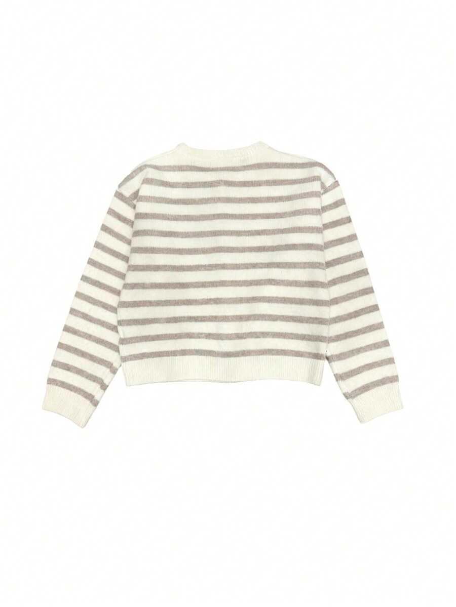 SHEIN SWETER Z DOMIESZKĄ WEŁNY PASKI S06__L