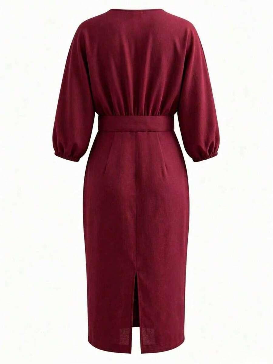 SHEIN BORDOWA MIDI SUKIENKA S06__XXL