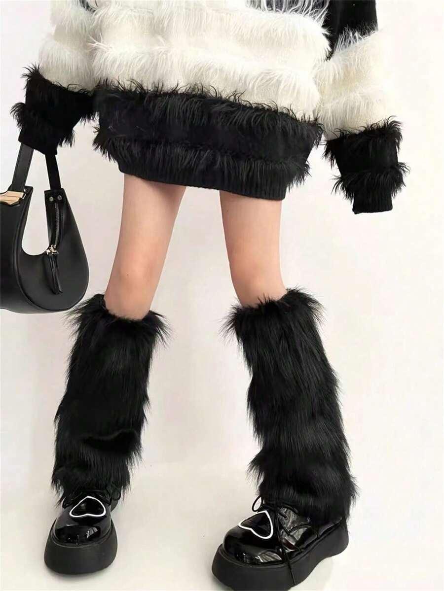 SHEIN CZARNE OCIEPLACZE NA NOGI W01__30