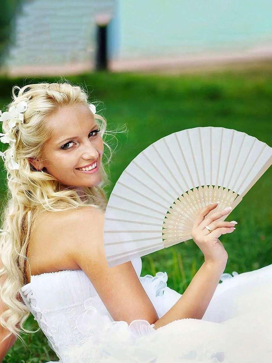 SHEIN BIAŁY SKŁADANY WACHLARZ S07