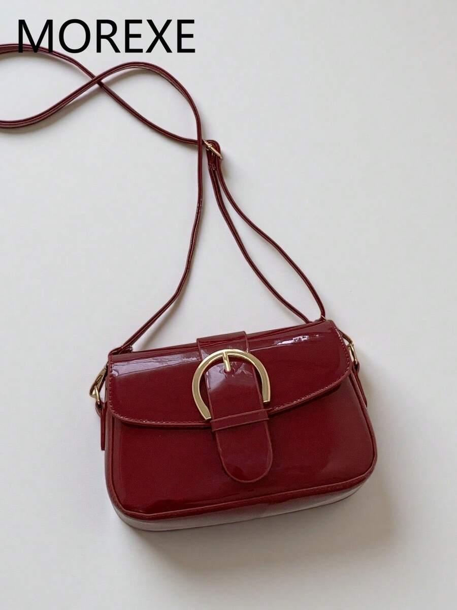SHEIN CZERWONA LAKIEROWANA TOREBKA S07__12X20CM