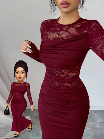 SHEIN CZERWONA SUKIENKA MAXI S06__M