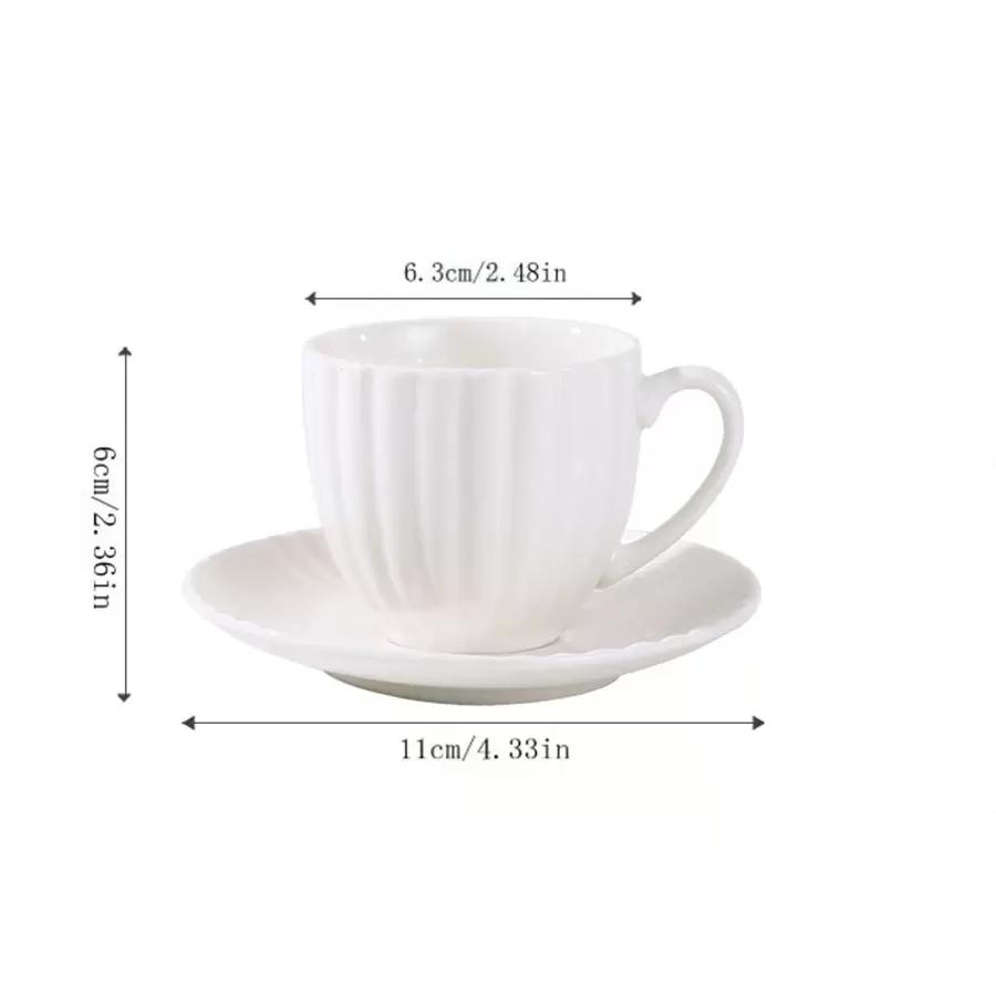 SHEIN BIAŁY KOMPLET FILIŻANKI TALERZYKI 6-PACK S07
