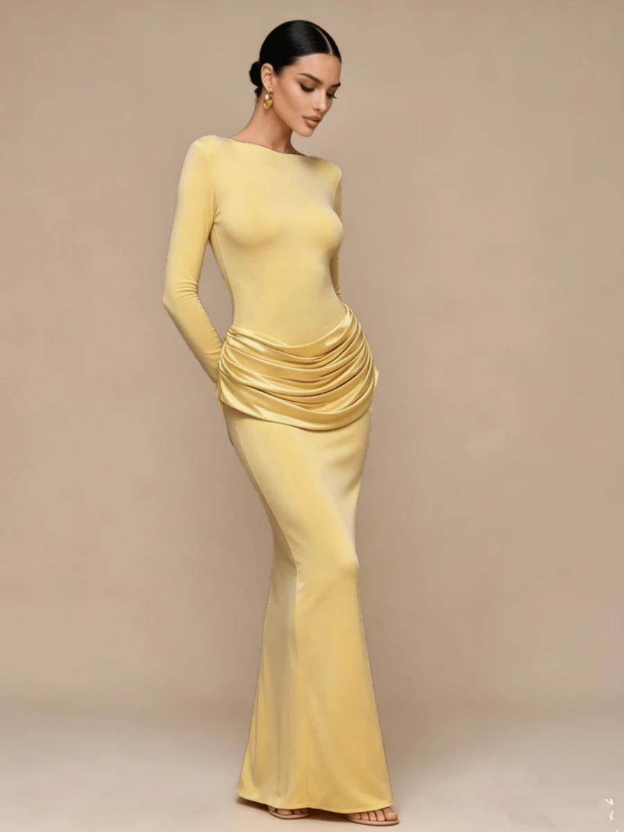SHEIN ŻÓŁTA SUKIENKA MAXI S06__M