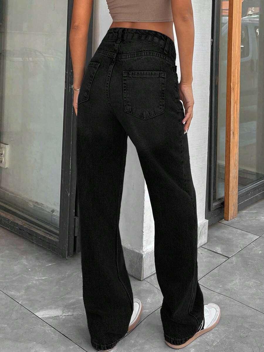 SHEIN CZARNE SPODNIE JEANS S06__L