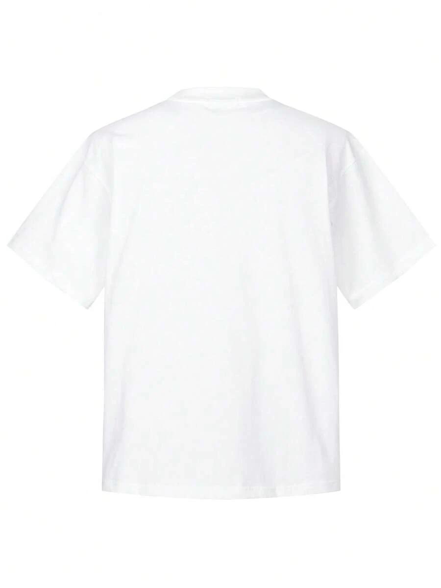 SHEIN BIAŁY T-SHIRT NADRUK S06__S