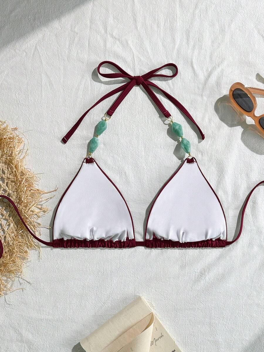 SWIM VCAY BORDOWA GÓRA OD BIKINI ZDOBIENIE S09__50