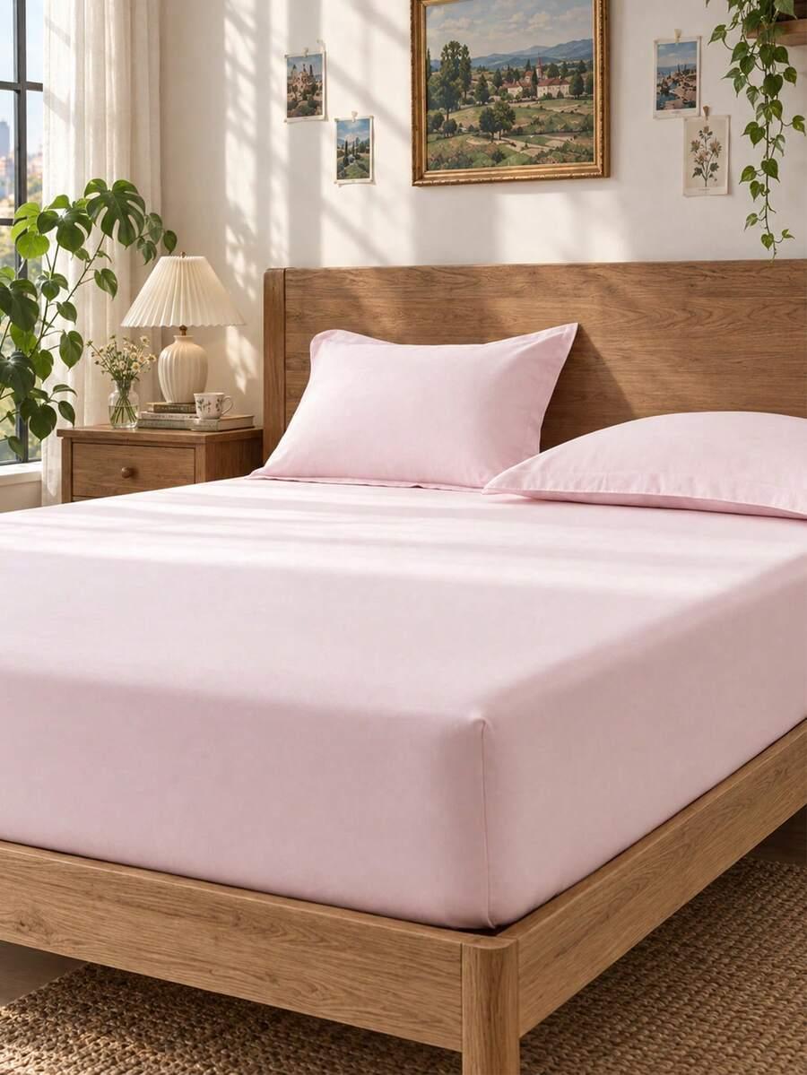 SHEIN RÓŻOWE PRZEŚCIERADŁO Z GUMKĄ S07__200X220