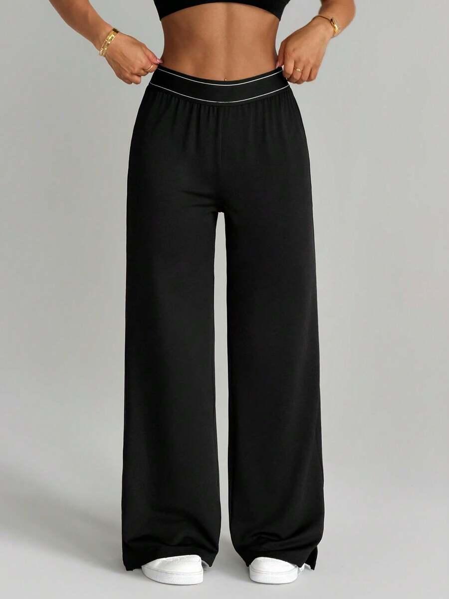 SHEIN CZARNE SPODNIE PROSTA NOGAWKA S09__L