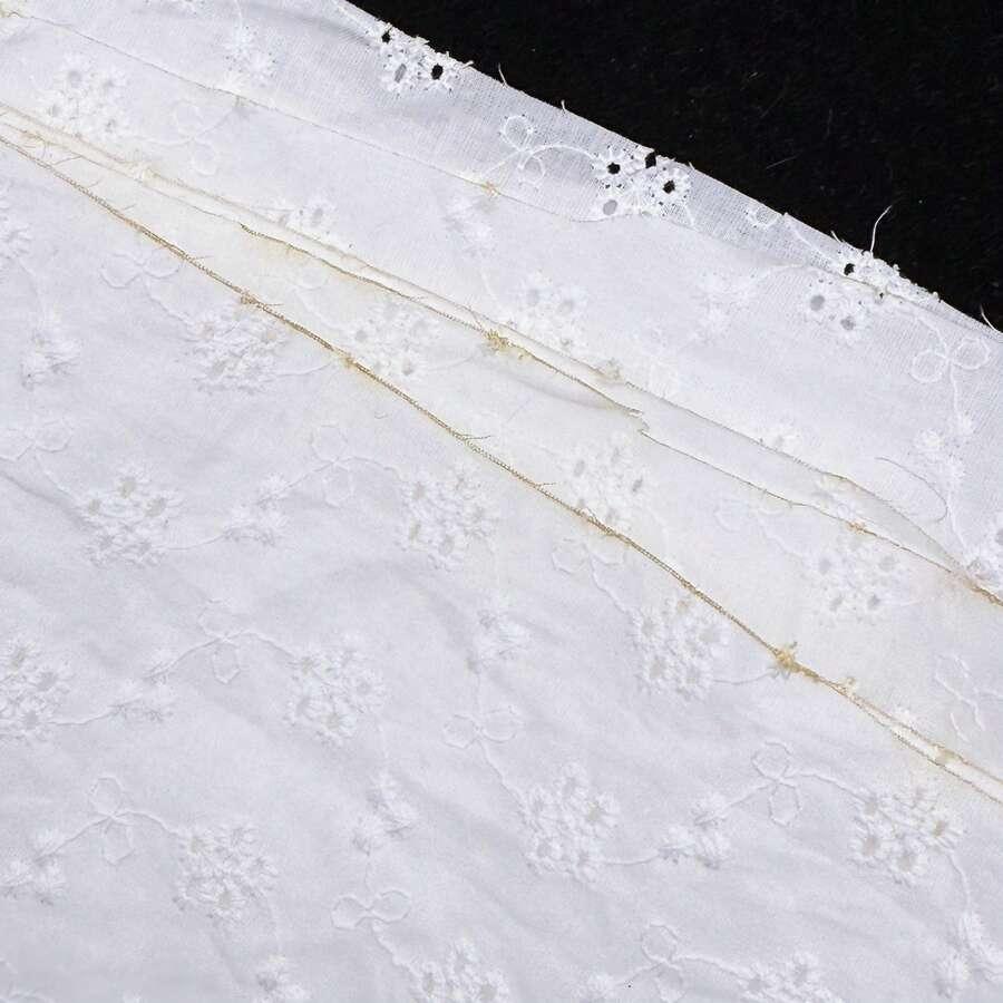 SHEIN BIAŁA TKANINA HAFT S07__50X130