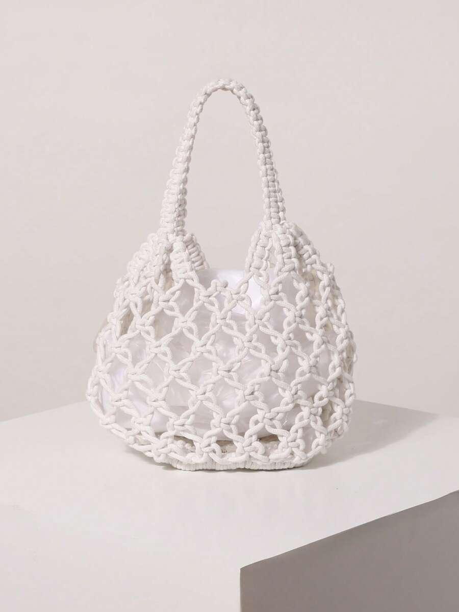 SHEIN BIAŁA TOREBKA ZDOBIENIE S07__19X11X14