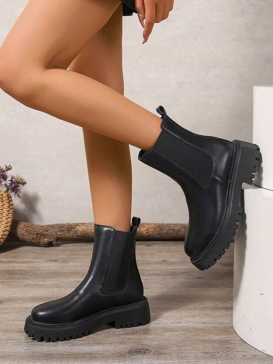 SHEIN CZARNE BOTKI IMITACJA SKÓRY W01__40,5