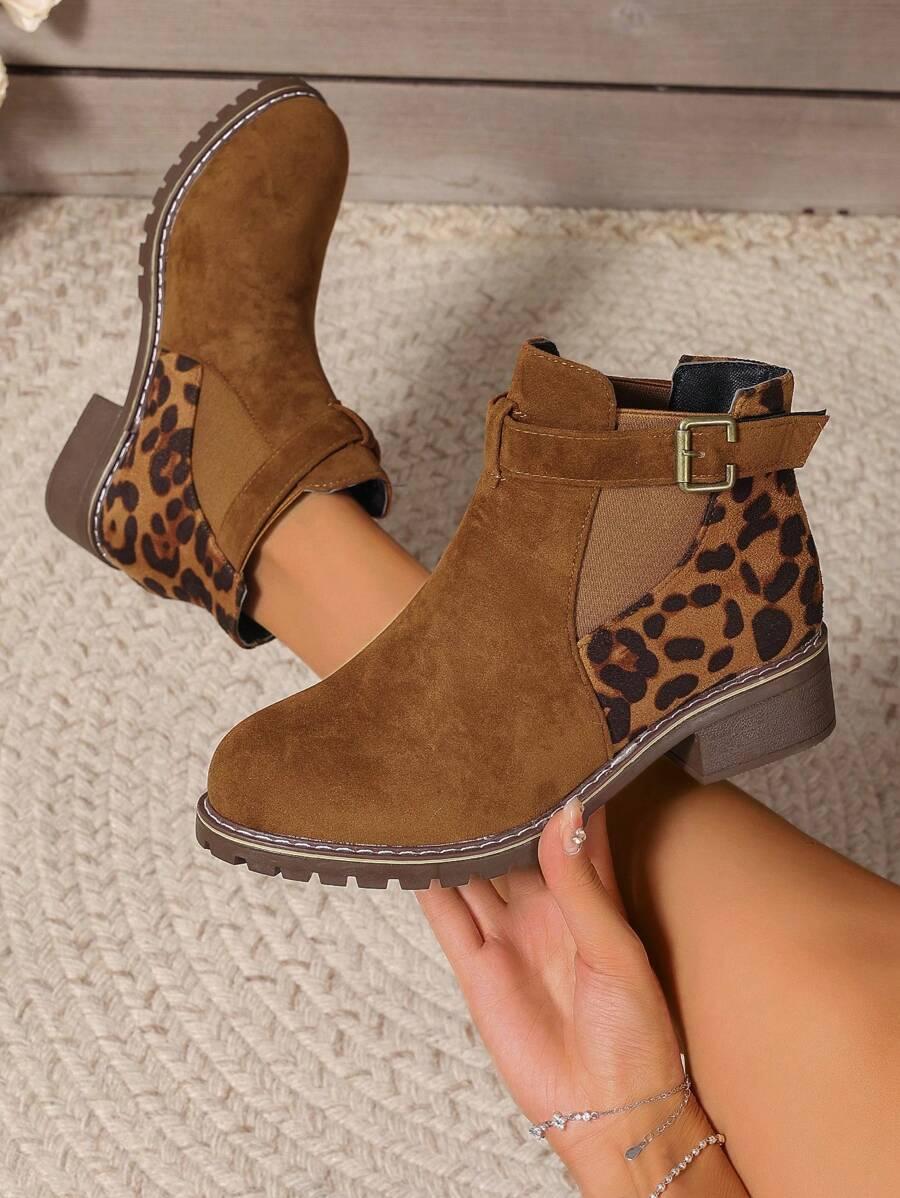 SHEIN BRĄZOWE BOTKI PŁASKI OBCAS W01__41
