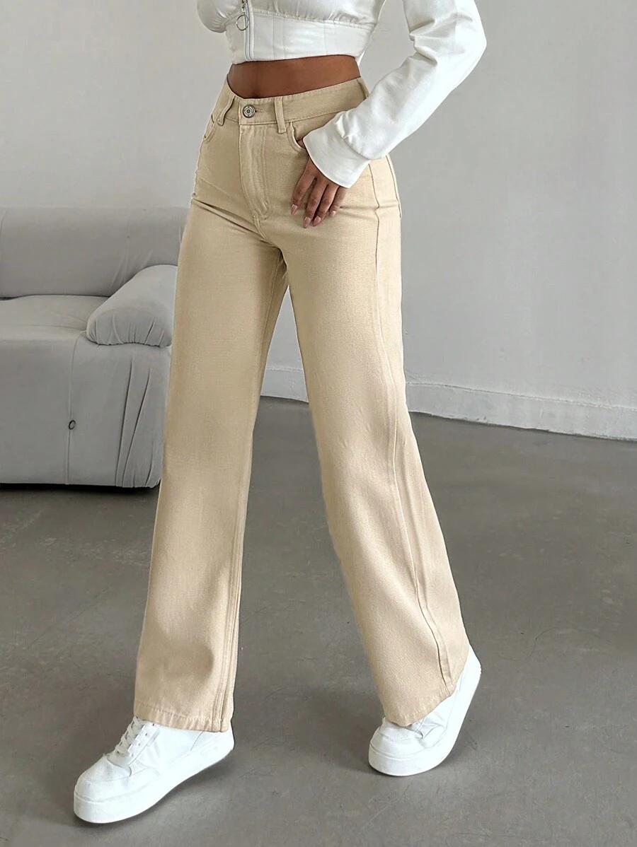 SHEIN BEŻOWE SPODNIE JEANS S06__M