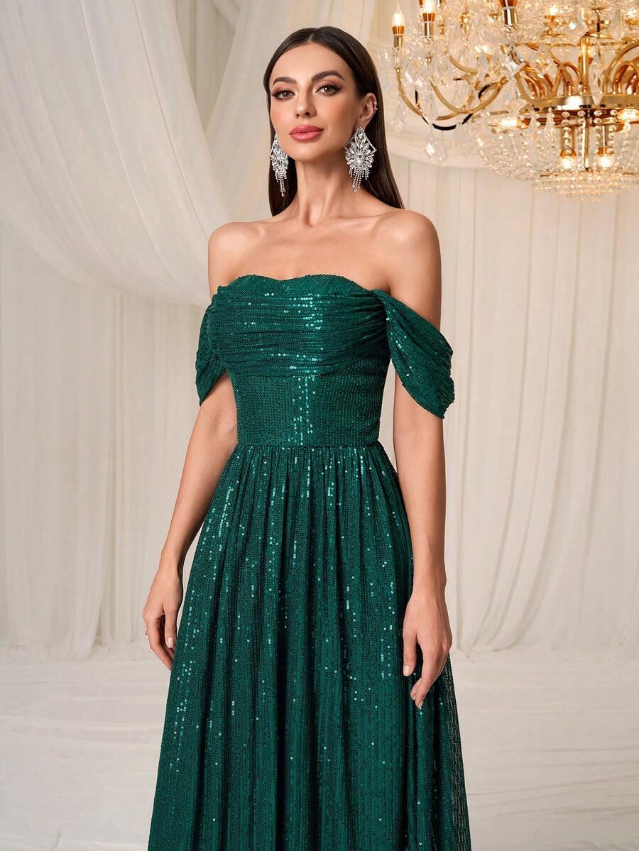 SHEIN ZIELONA MAXI SUKIENKA ZDOBIENIA S06__XL