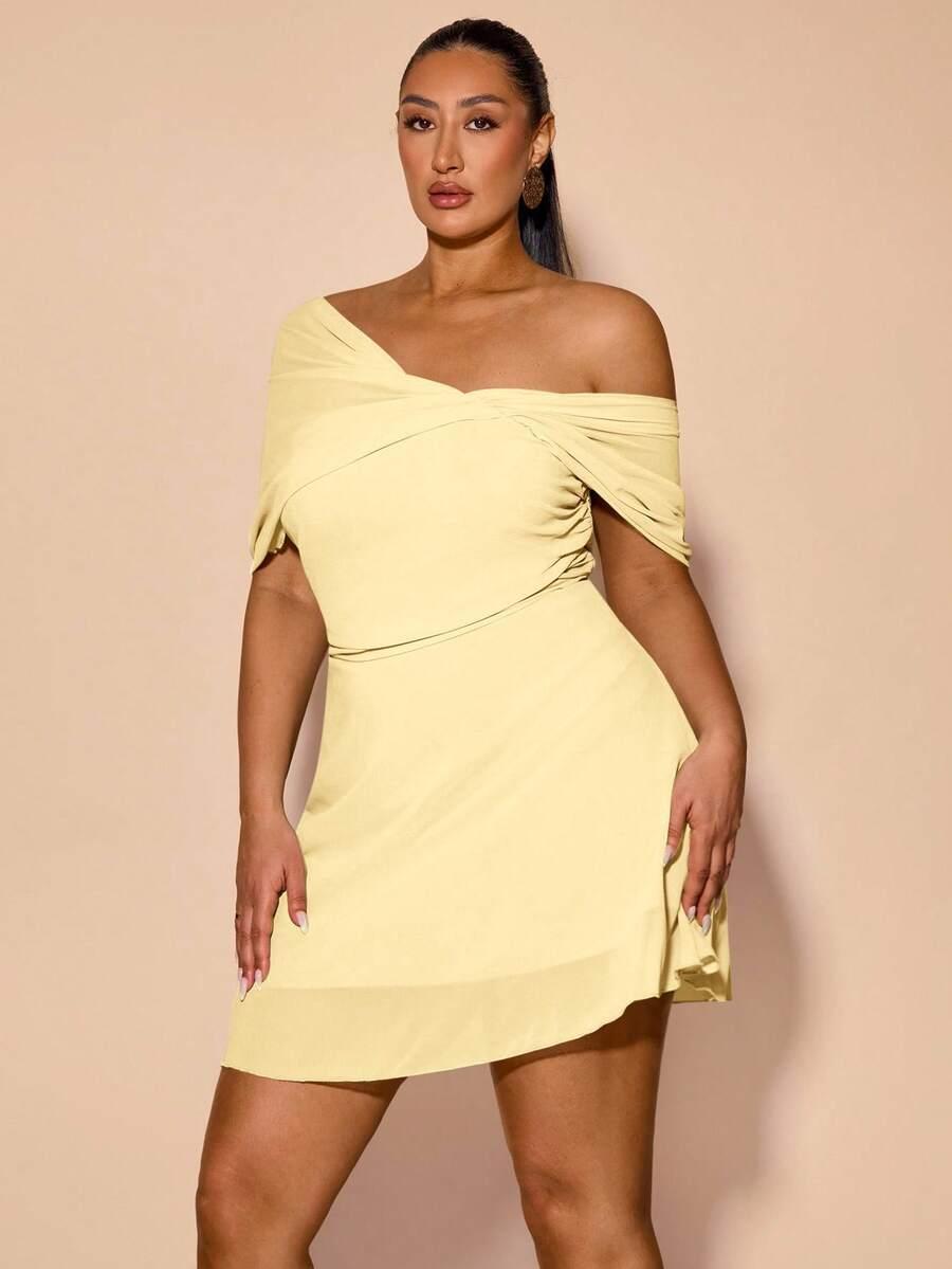 SHEIN ŻÓŁTA MINI SUKIENKA S06__46