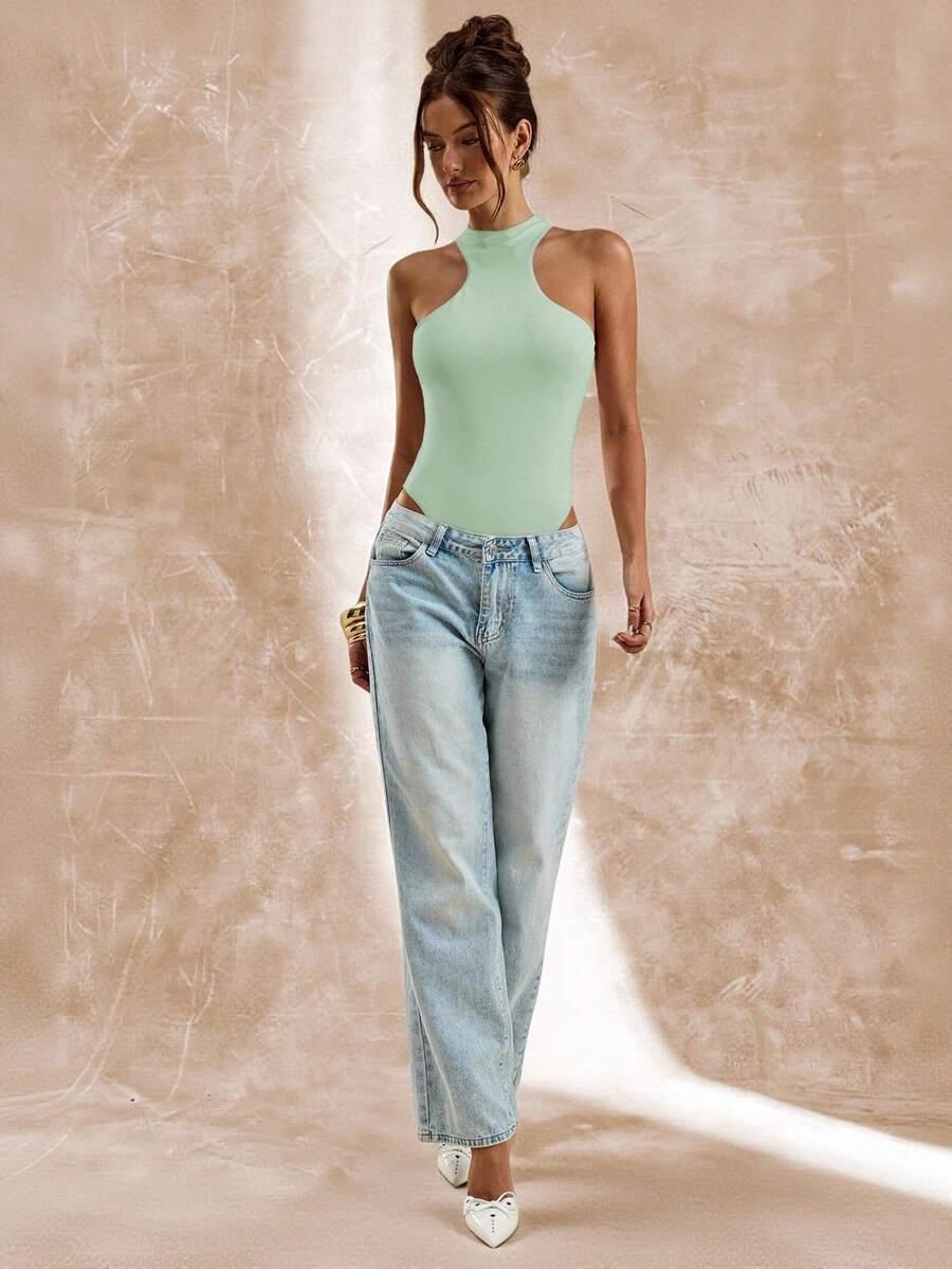SHEIN ZIELONE BODY ODKRYTE RAMIONA S06__XS