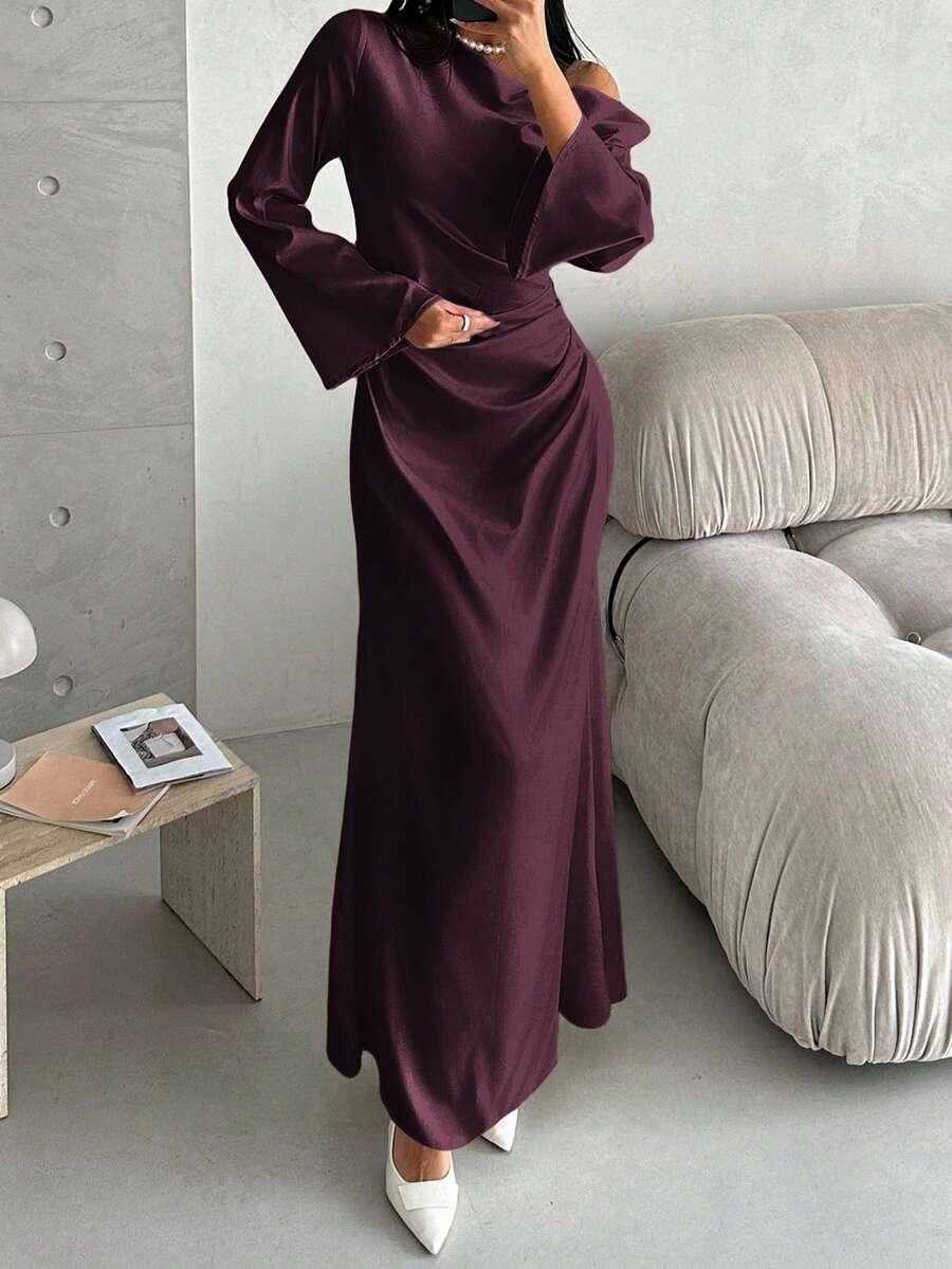 SHEIN BORDOWA MAXI SUKIENKA