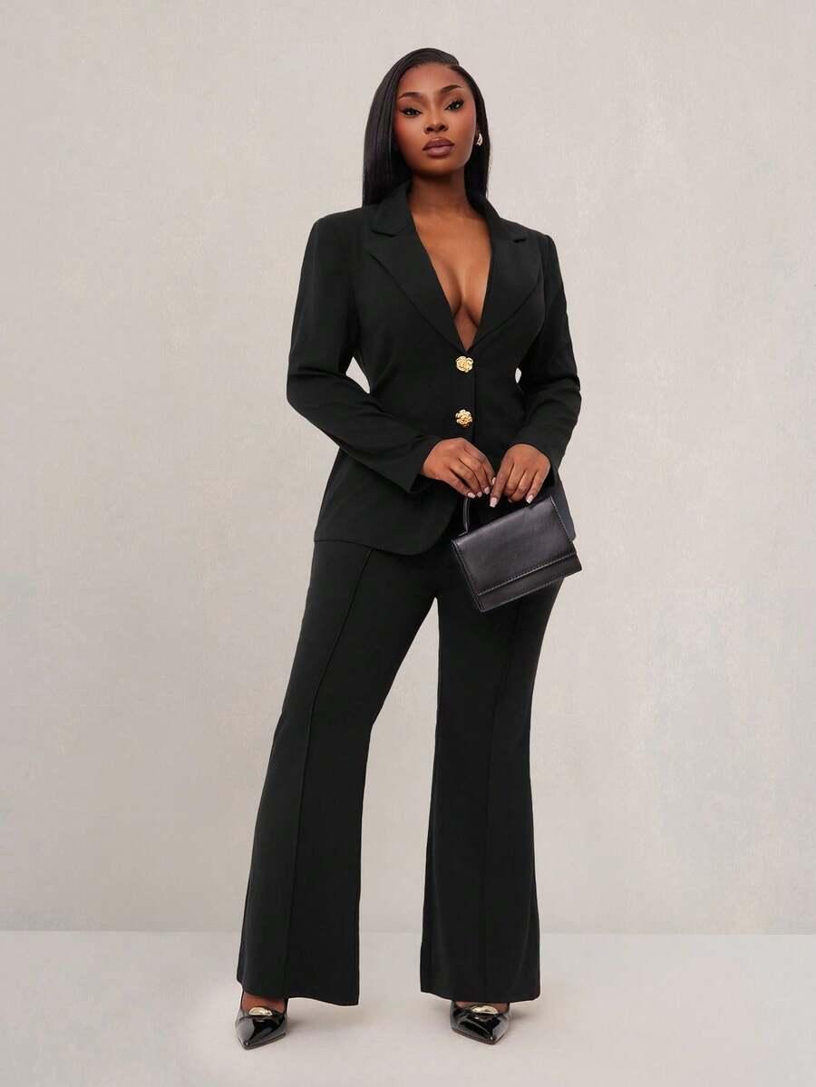 SHEIN SPODNIE MARYNARKA KOMPLET S06__48