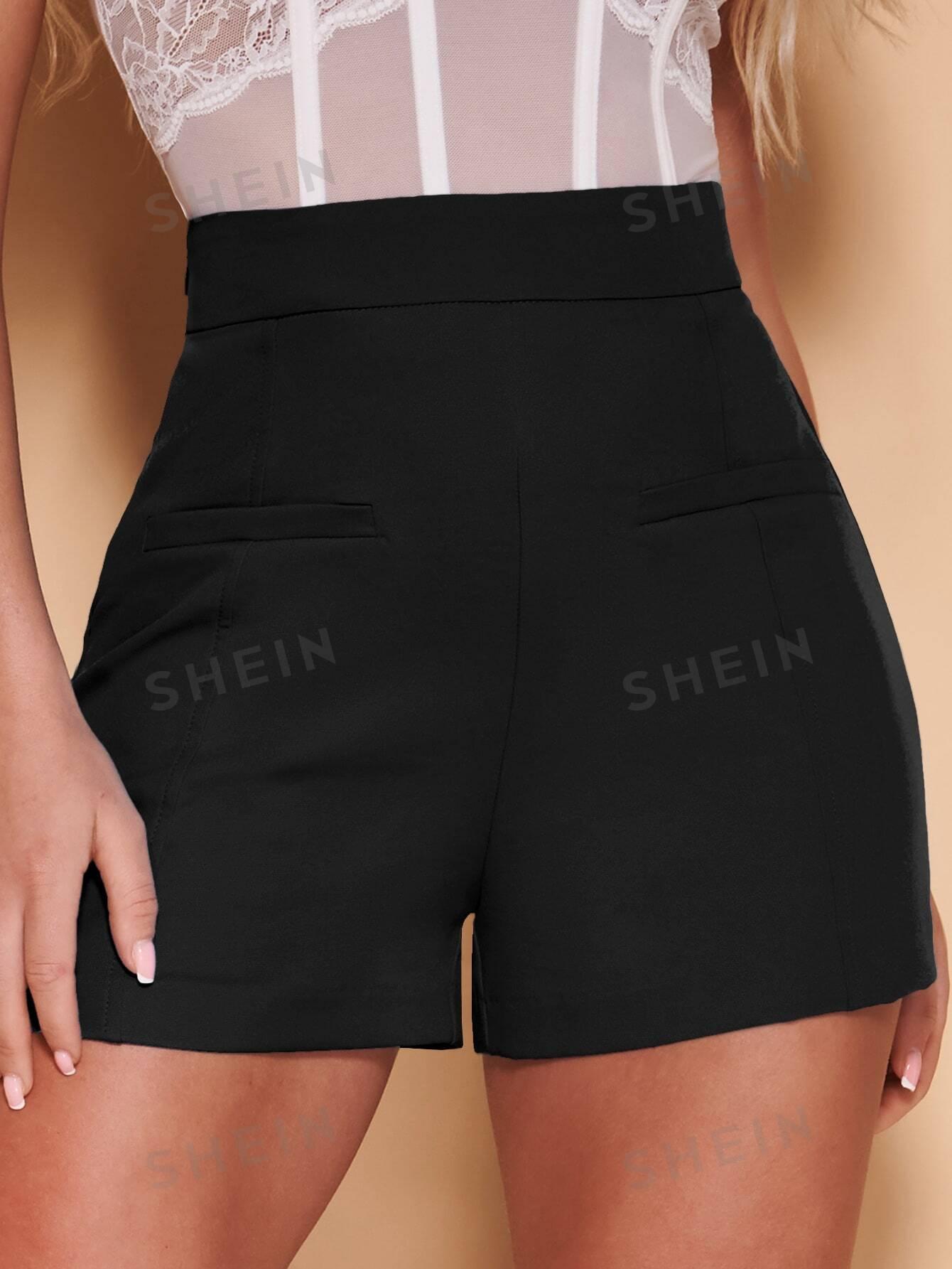 SHEIN CZARNE SPODENKI CASUAL S06__XS