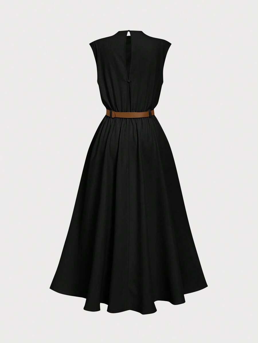 SHEIN CZARNA MIDI SUKIENKA S06__M