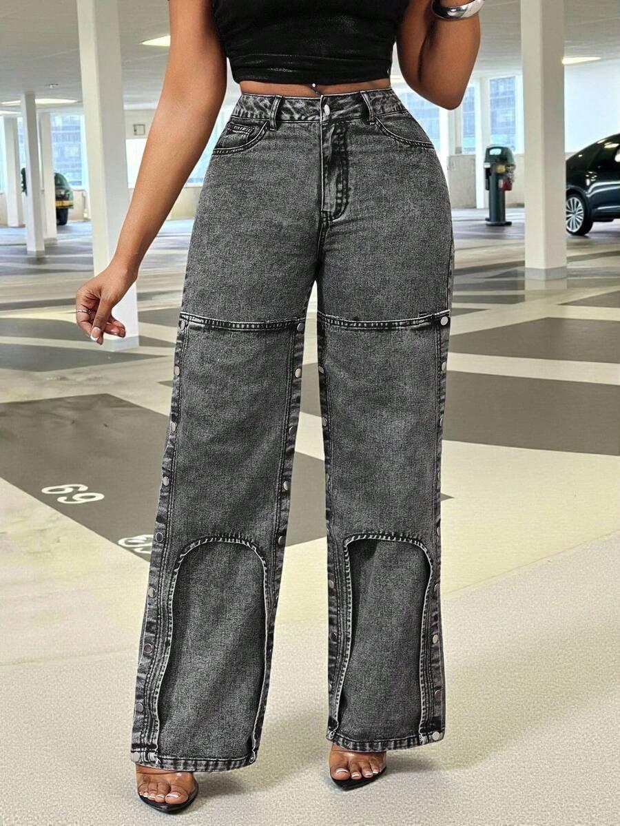 SHEIN SZARE SPODNIE JEANS PK01__W30/L32/L