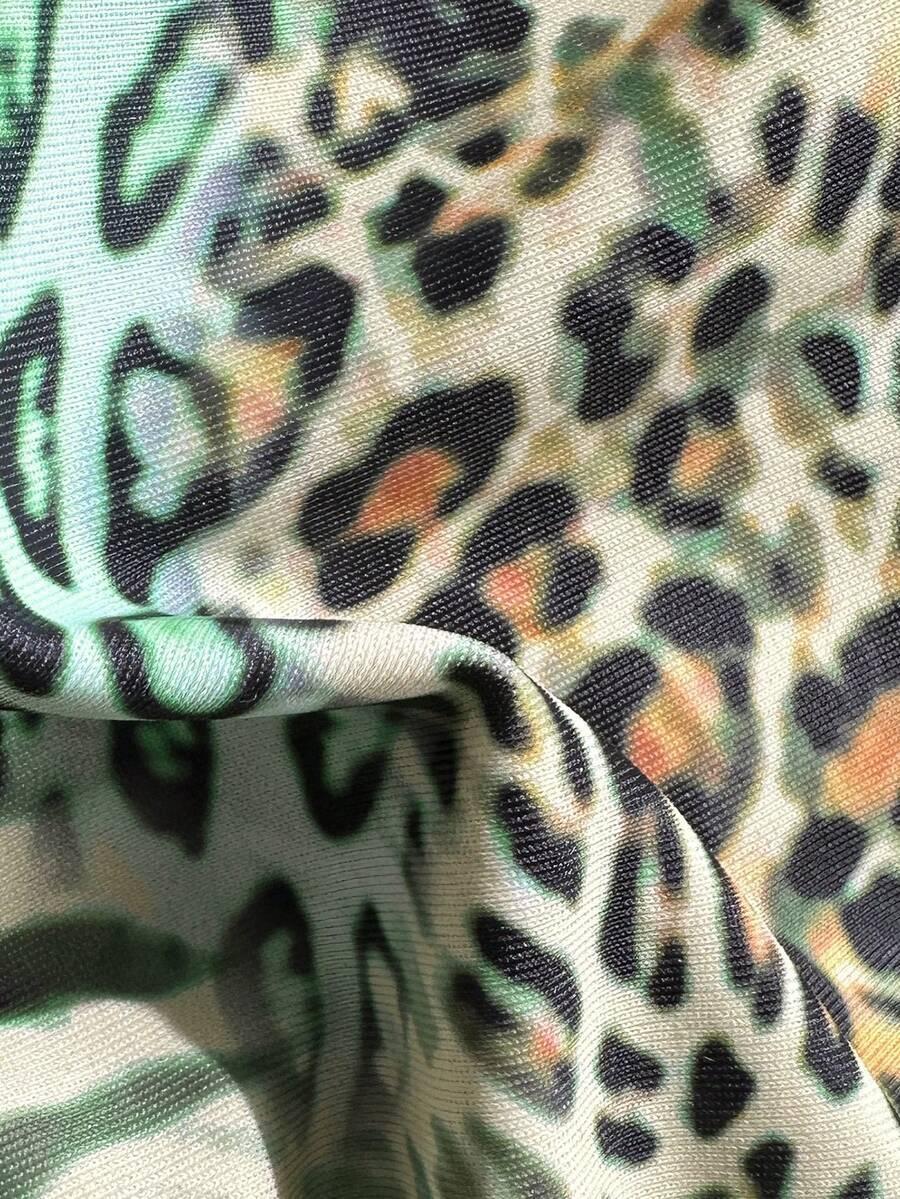 SHEIN ZIELONY DWUCZĘŚCIOWY STRÓJ KĄPIELOWY ANIMAL PRINT S09__M