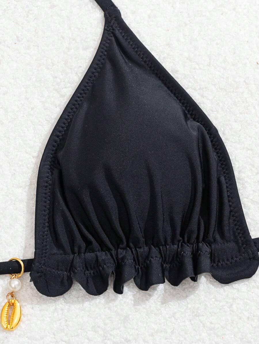 SHEIN CZARNY DWUCZĘŚCIOWY STRÓJ KĄPIELOWY S09__S