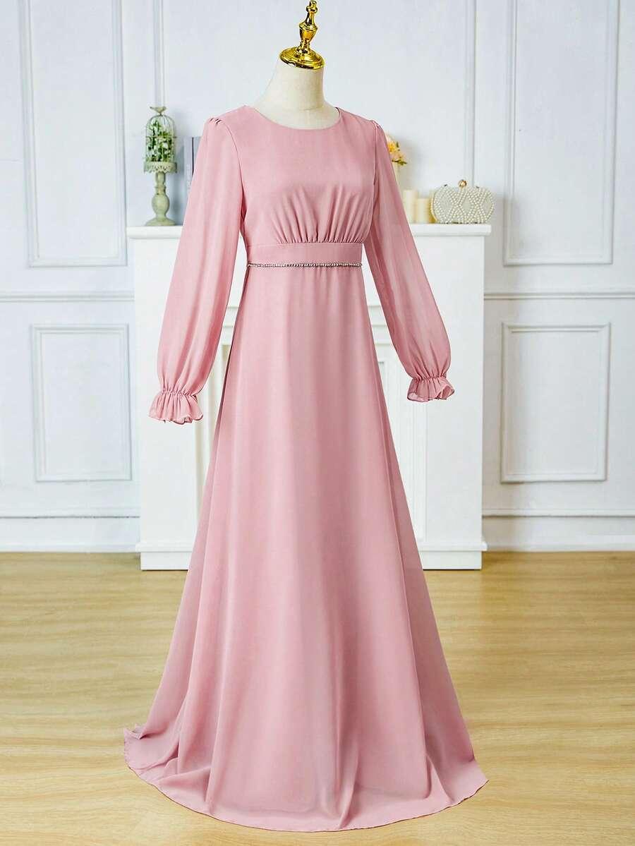 SHEIN RÓŻOWA MAXI SUKIENKA S06__162-166