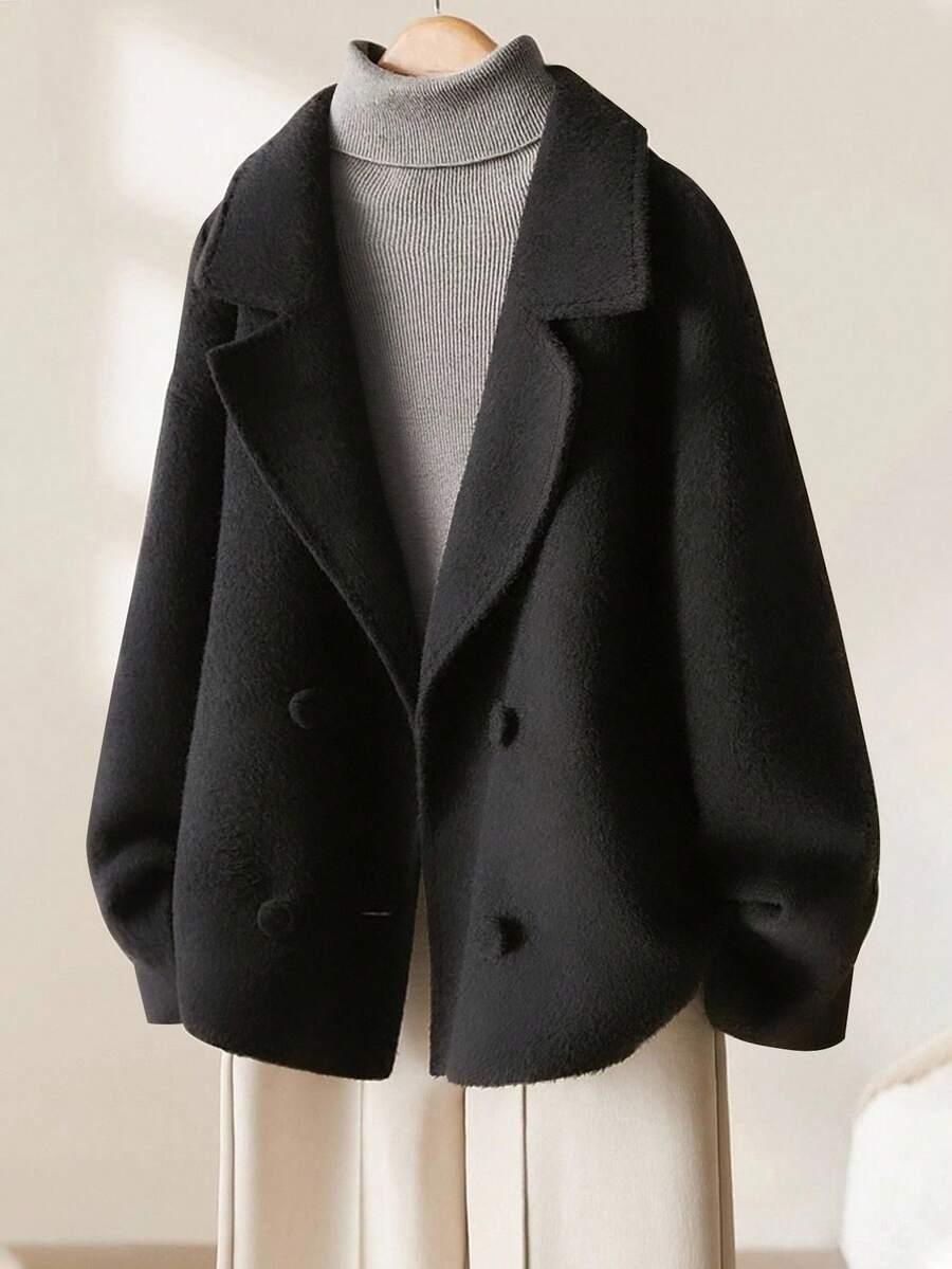 SHEIN CZARNY PŁASZCZ CASUAL W01__XL