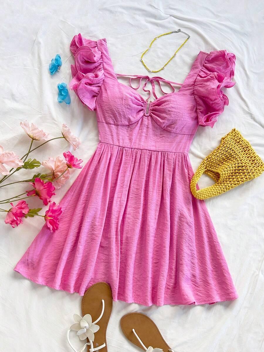 SHEIN RÓŻOWA MINI SUKIENKA S06__M