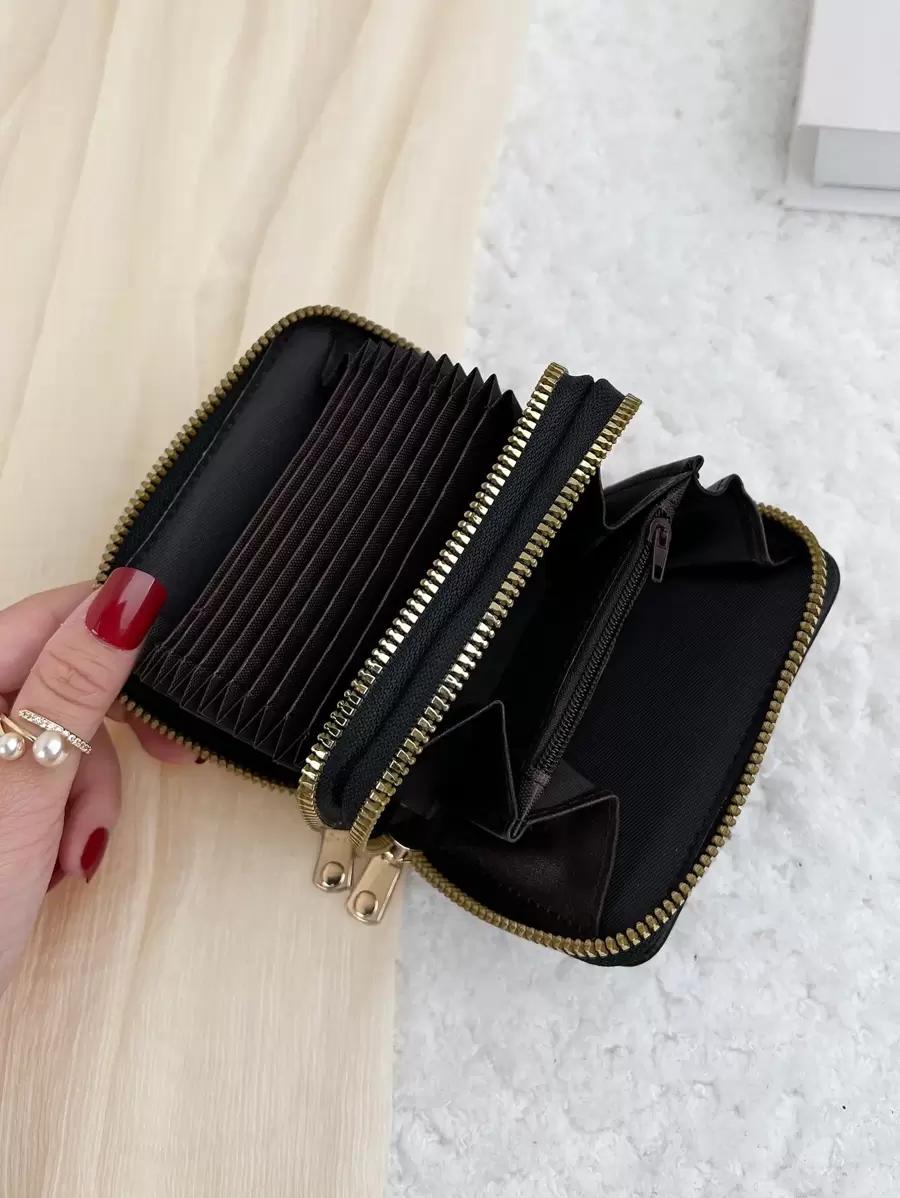 SHEIN CZARNY PORTFEL ZIP S07__4X7,5X11CM