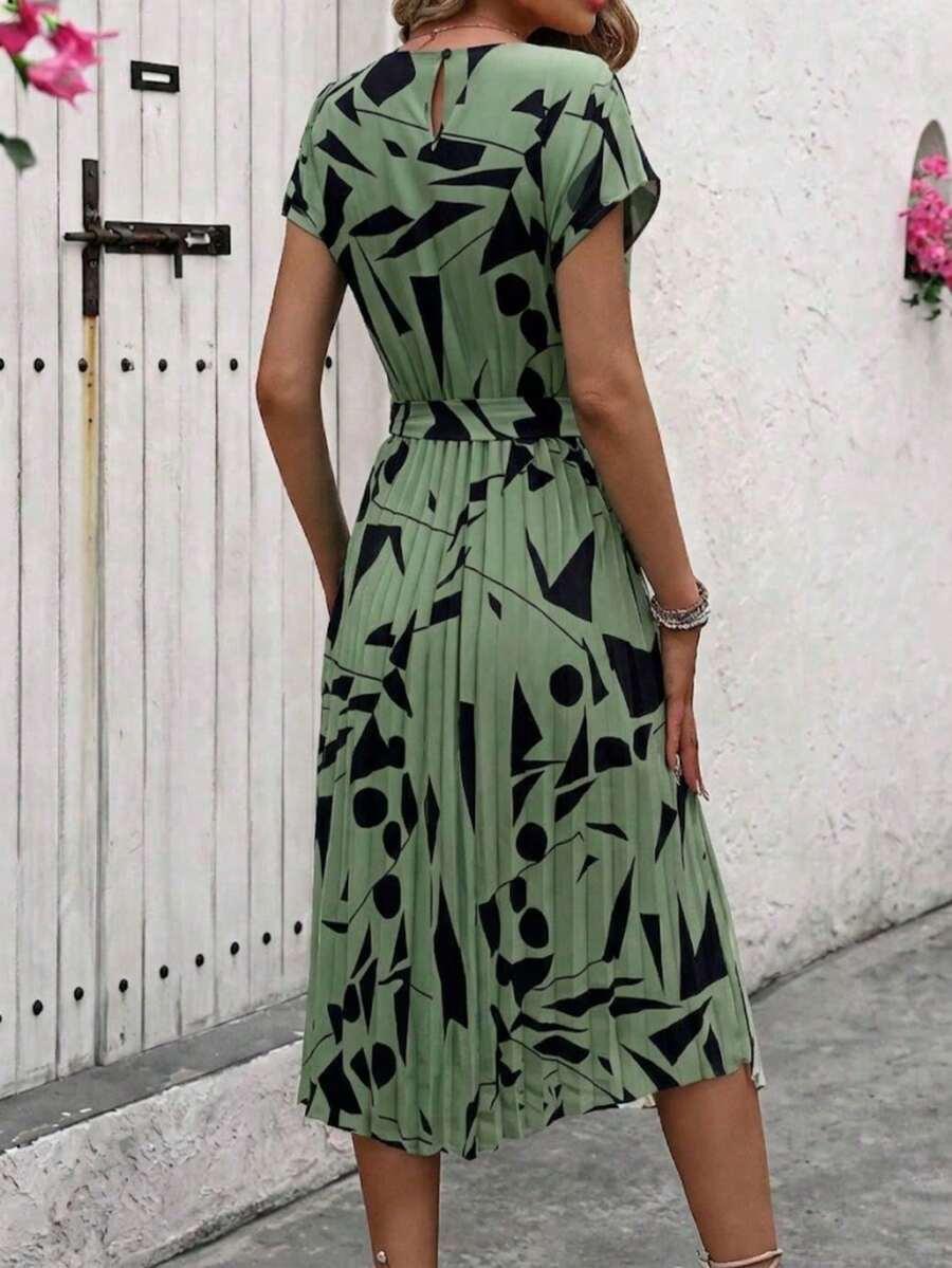SHEIN MIDI SUKIENKA KRÓTKI RĘKAW WZÓR S06__XXL