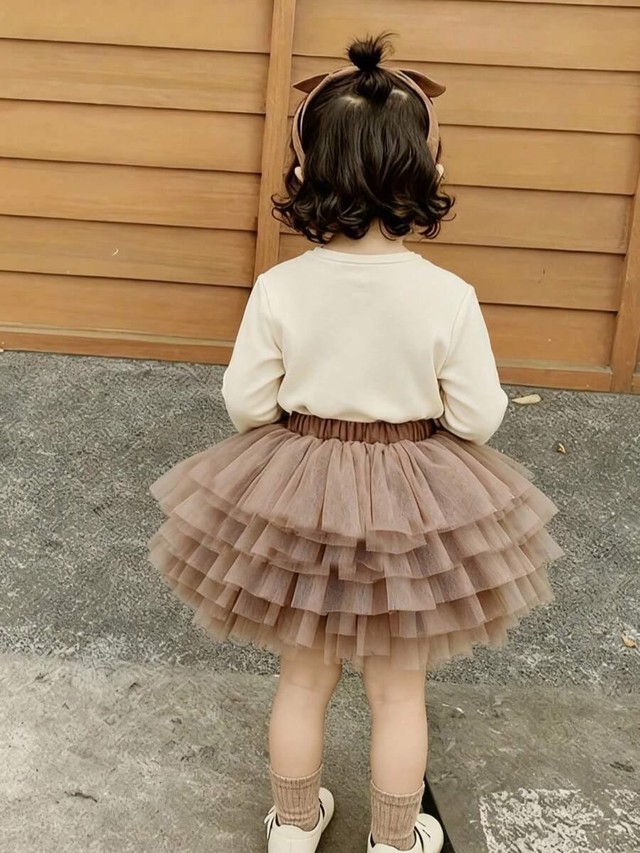 SHEIN BRĄZOWA SPÓDNICA TIUL S06__122-128