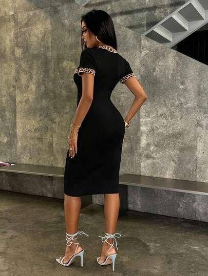 SHEIN CZARNA MIDI SUKIENKA S09__XS