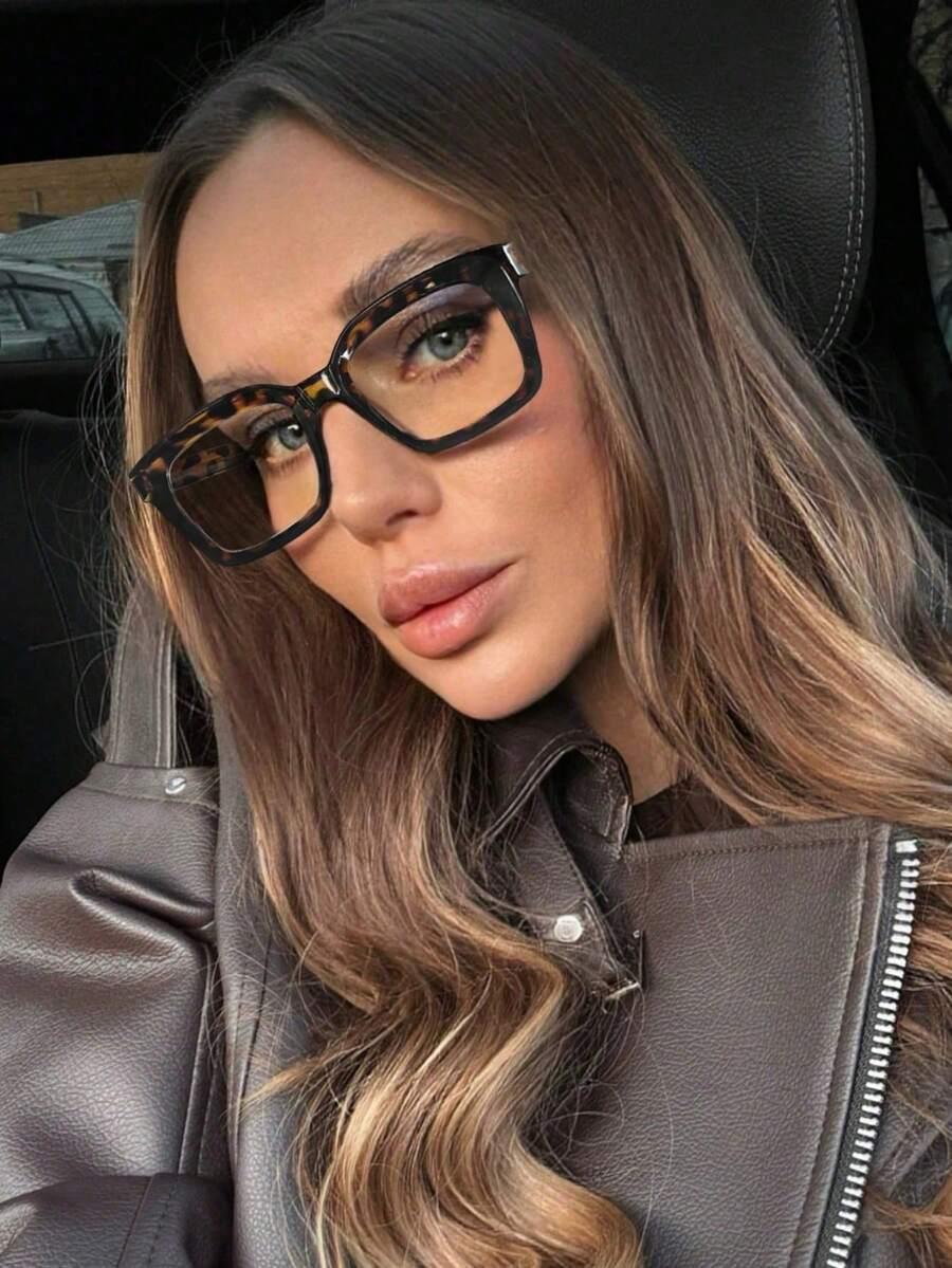 SHEIN OKULARY ZERÓWKI ANIMAL PRINT S07
