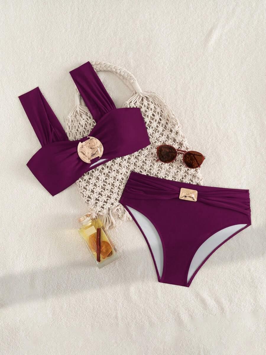 SHEIN DWUCZĘŚCIOWY STRÓJ KĄPIELOWY S09__L