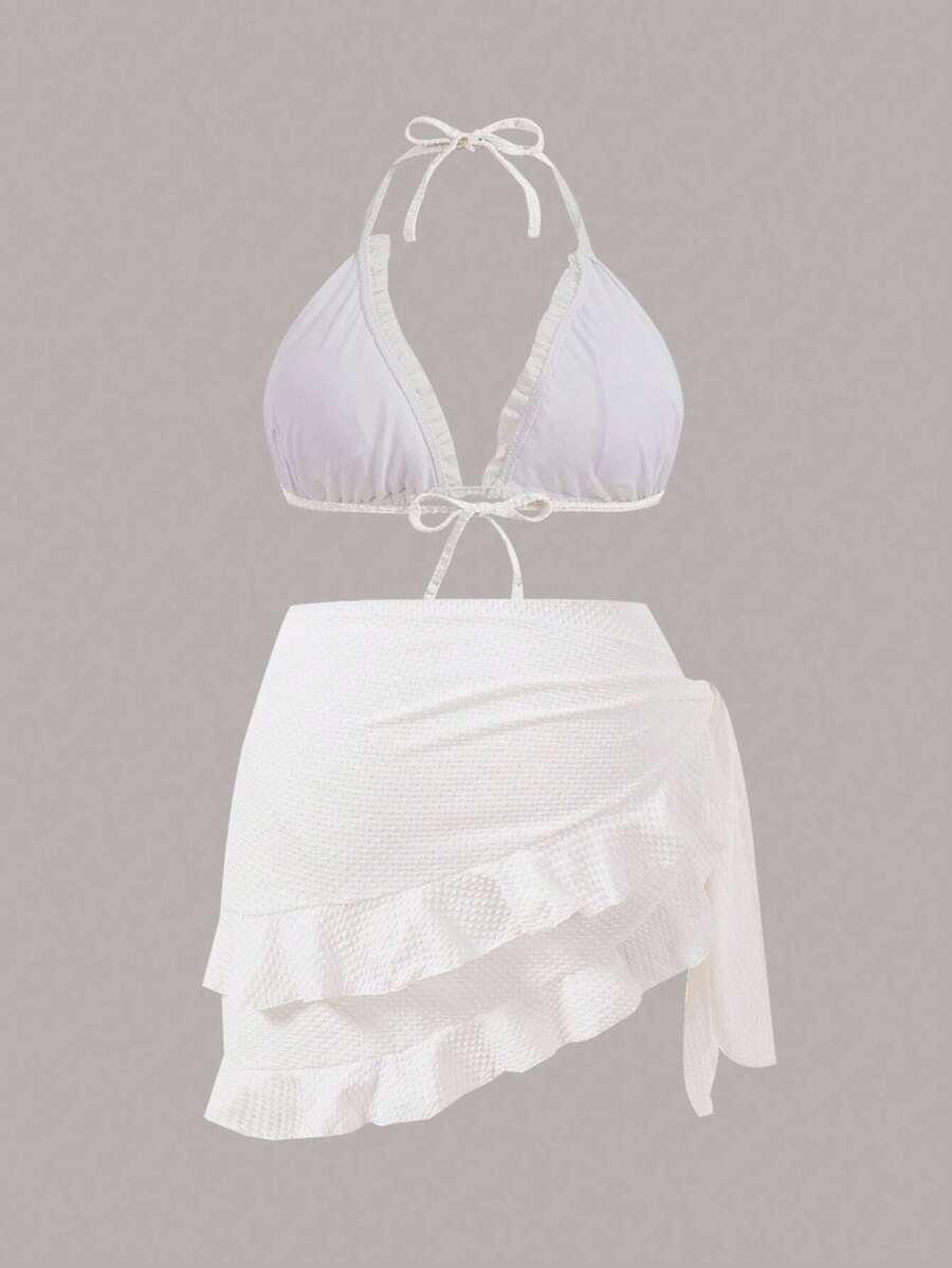 SHEIN BIAŁY DÓŁ OD BIKINI SPÓDNICA S09__48
