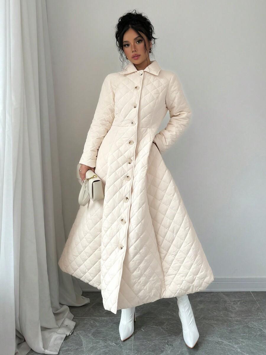 SHEIN PIKOWANY PŁASZCZ GUZIKI W01__M