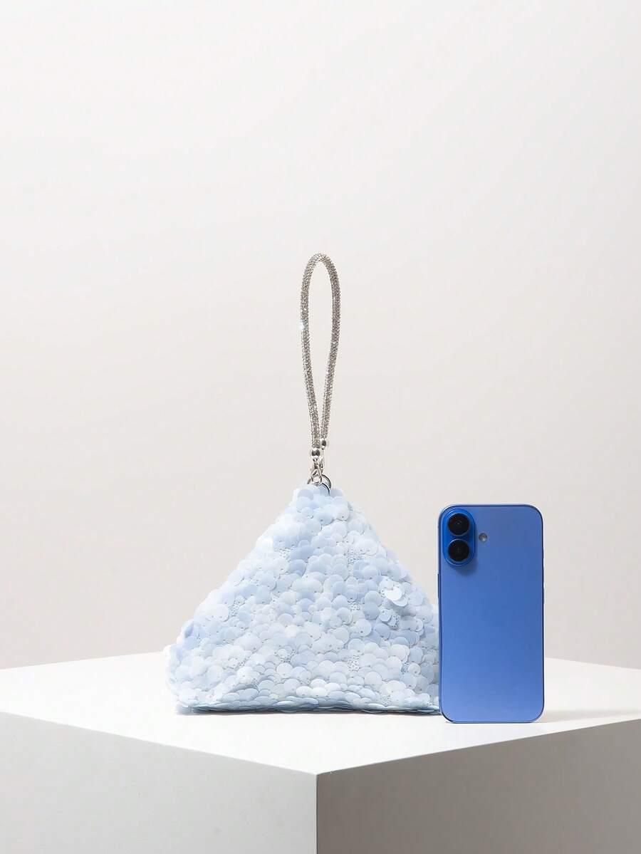 SHEIN NIEBIESKA TOREBKA CEKINY S07__6X16X21CM