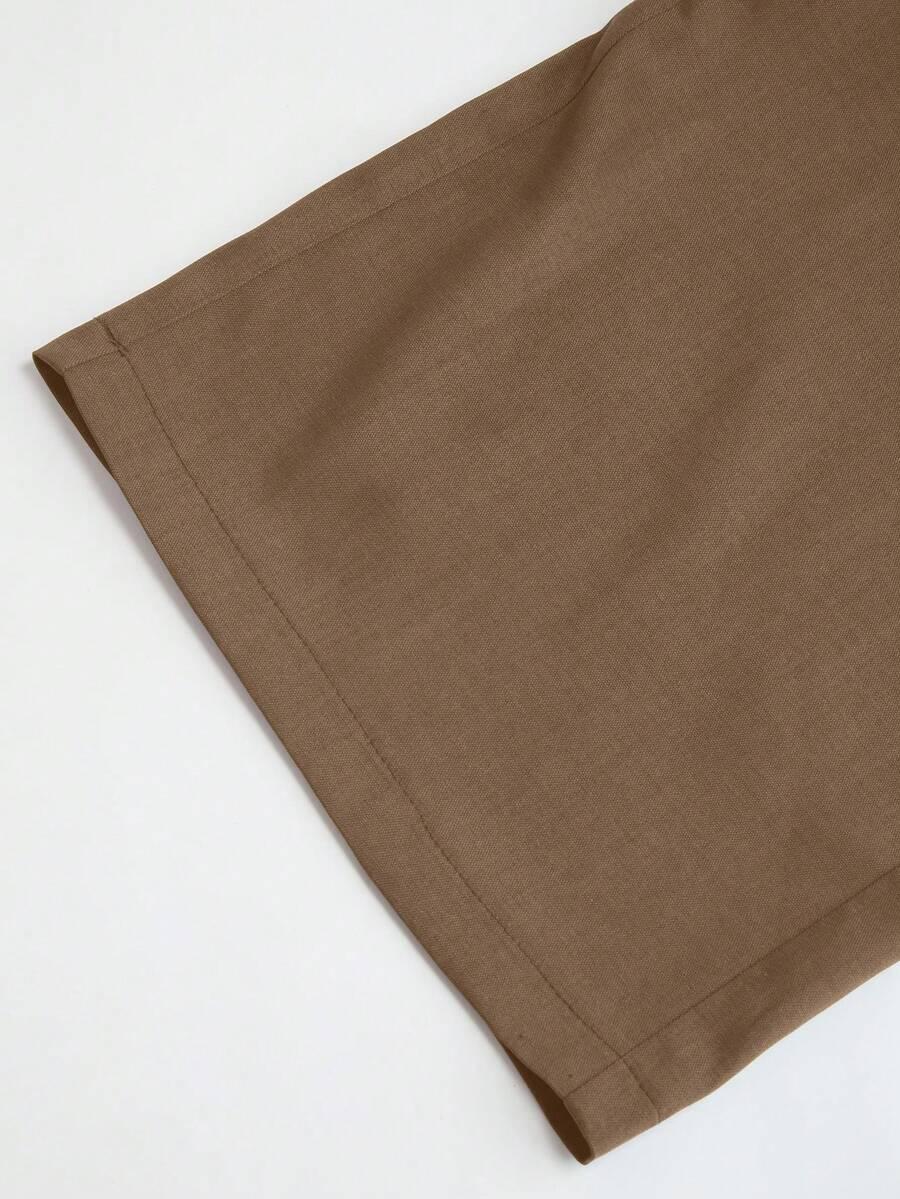 SHEIN BRĄZOWE SPODNIE KIESZENIE S06__L