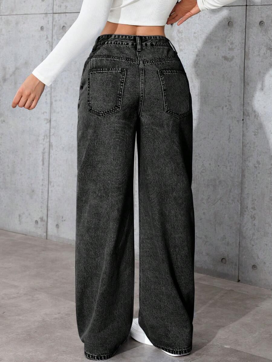 SHEIN CZARNE SPODNIE JEANS S06__46
