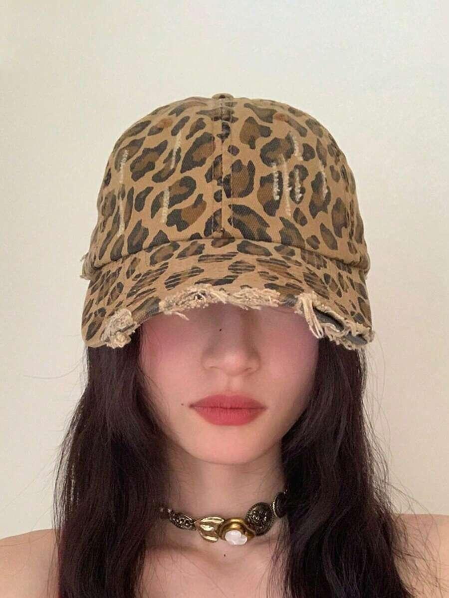 SHEIN CZAPKA Z DASZKIEM LEOPARD PRINT S07__58