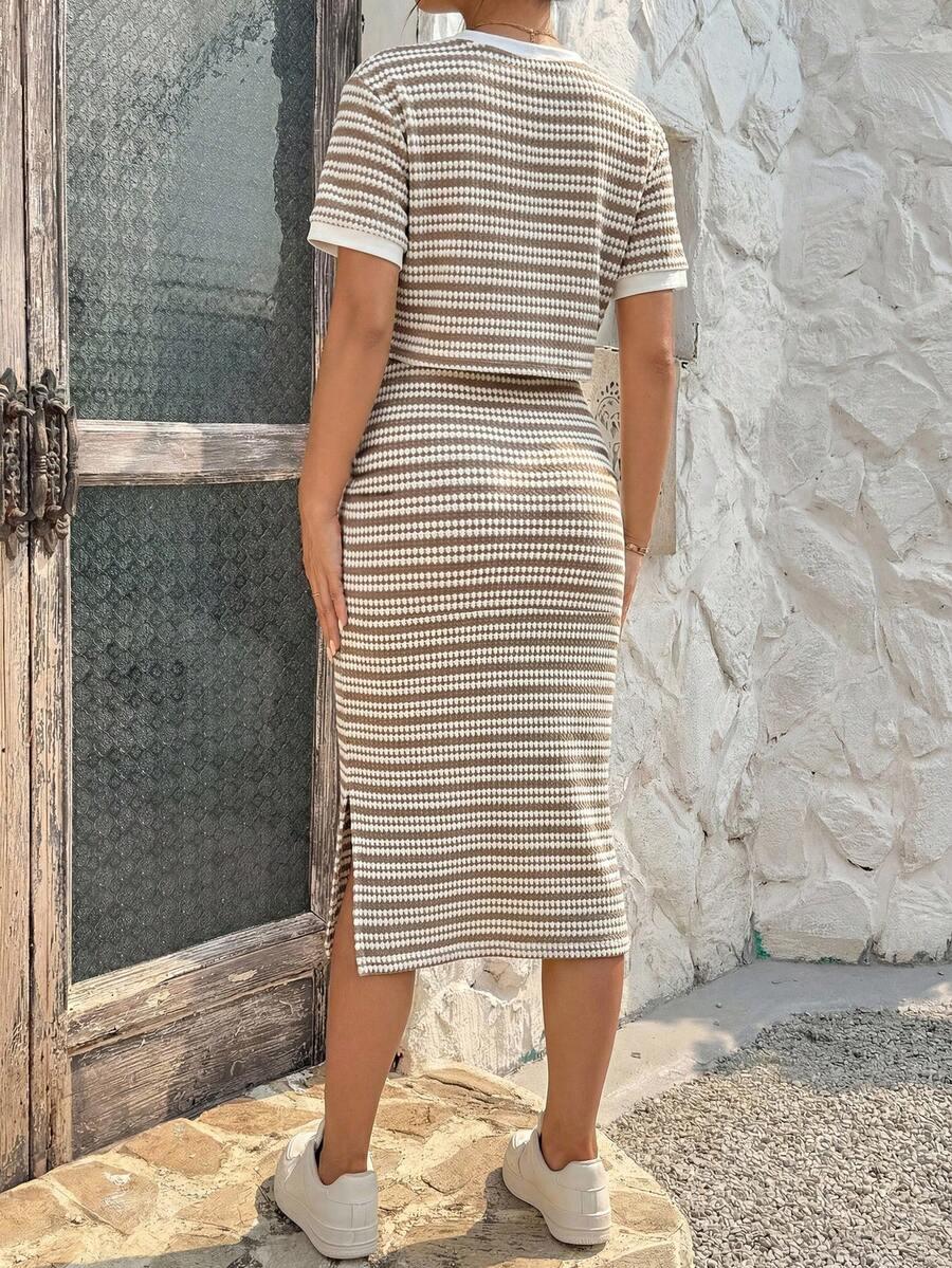 SHEIN KOMPLET SPÓDNICA BLUZKA S06__S