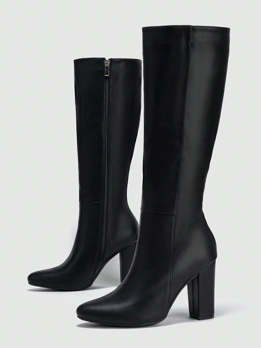 SHEIN CZARNE KOZAKI IMITACJA SKÓRY ZAMEK W01__36,5