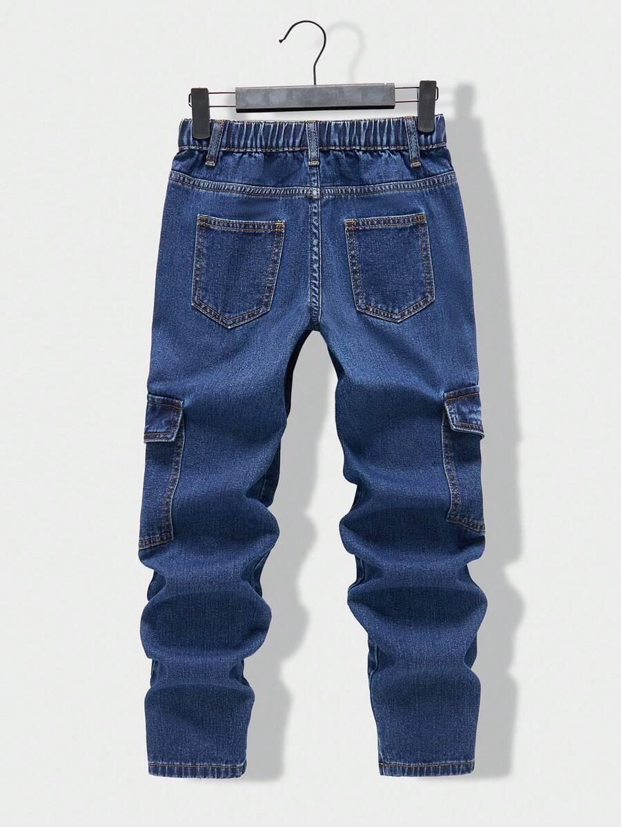 SHEIN NIEBIESKIE SPODNIE JEANS S06__122/128