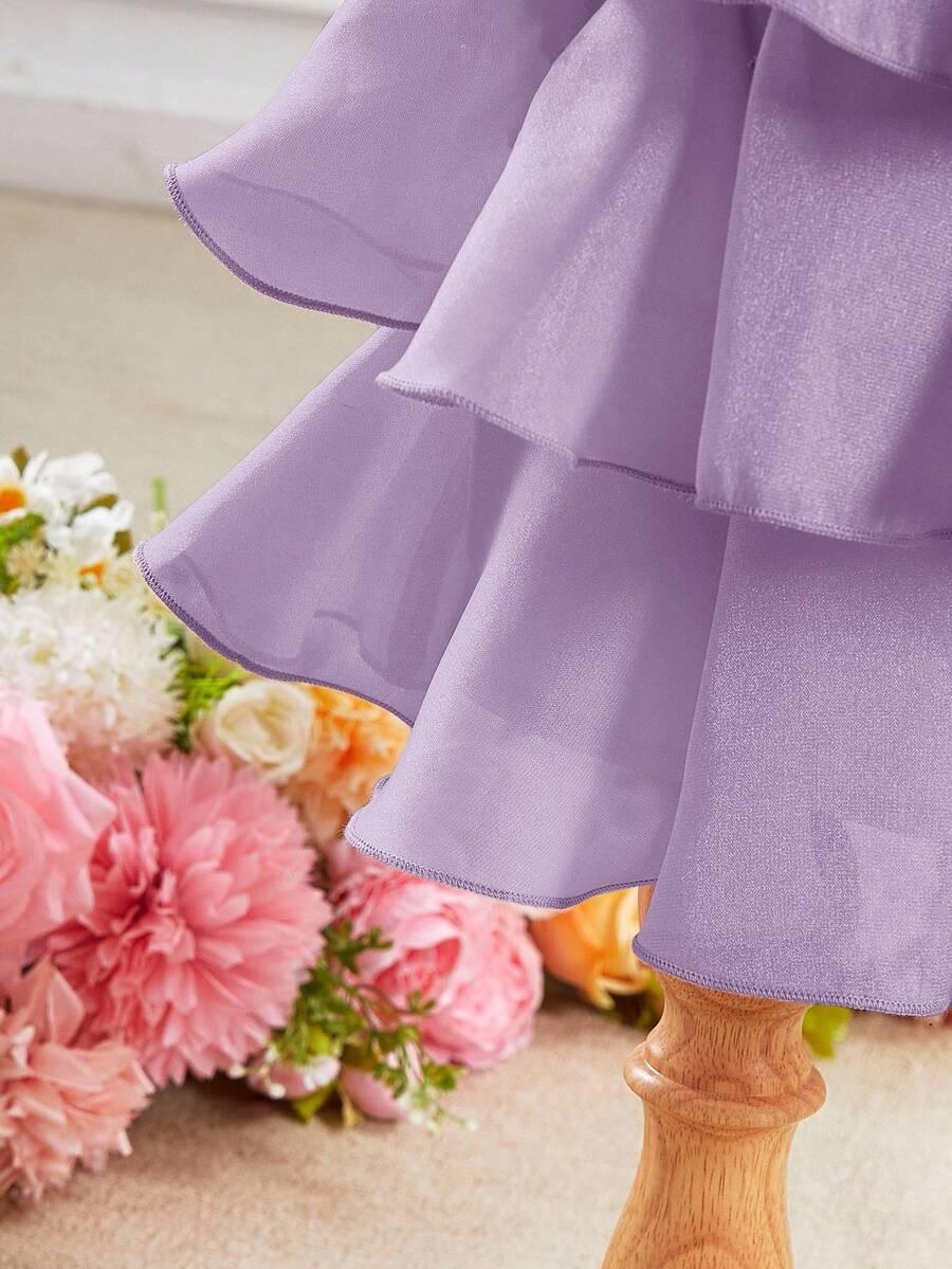 SHEIN FIOLETOWA SUKIENKA FALBANA S06__80/86