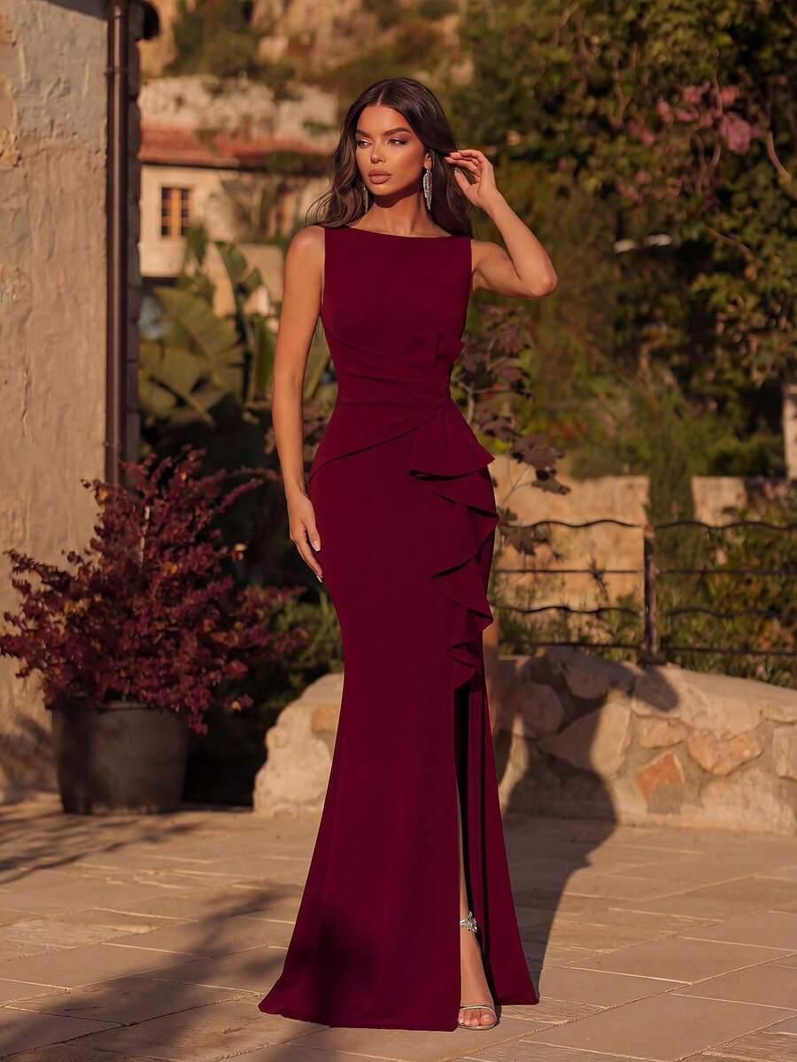ADYCE BORDOWA MAXI SUKIENKA FALBANA PK01__XXL